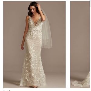3D Leaves Appliqué Lace Wedding Dress